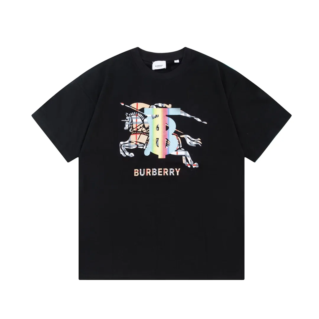 BURBERRY Logo Classic Retro Same Style T 260 Versatile : Black Size：XS~L